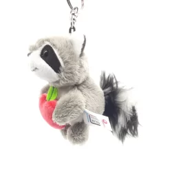 Nici 90792 Schlüsselanhänger Waschbär Rod Mit Apfel 10cm Plüsch Taiwan Limited -Kuscheiz Geschäft 90792 1