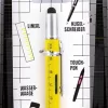 Trendhaus 830913 Werkzeug-Kugelschreiber Mit 5 Tools Wasserwaage Lineal Gelb
