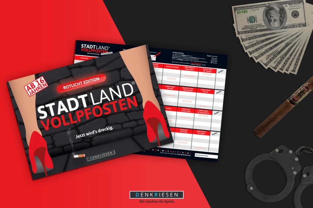 Stadt Land Vollpfosten Rotlicht Edition DinA4 Format Ab 16 Jahren Reisespiel 2 Stadt Land Vollpfosten Rotlicht Edition DinA4 Format Ab 16 Jahren Reisespiel – Bild 2