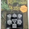 Celtic Dice Set Würfelset Rollenspielwürfel Weiß & Schwarz (7 Stück)