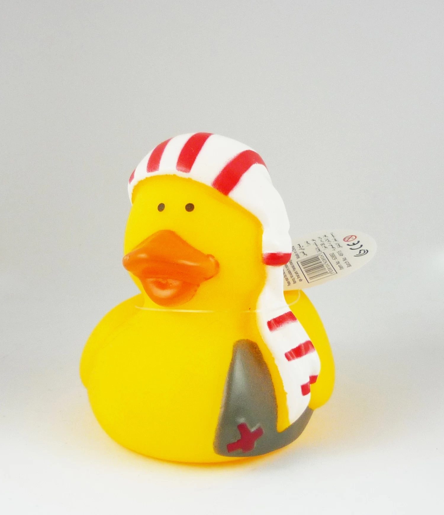 Gummiente Badeente Mit Quietsche - Pirat Mit Rot-weißem Tuch 1 Gummiente Badeente Mit Quietsche - Pirat Mit Rot-weißem Tuch