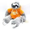 Faultier Plüsch Mit Buntem Hoodie Ca. 25cm / 40cm - Orange "Hang In There"