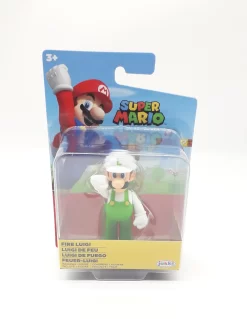 JAKKS PACIFIC Jakks 40551 Nintendo Super Mario Figur Im Display Ca 6cm - Feuer Fire Luigi