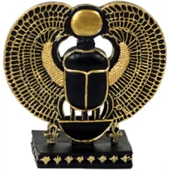 Ägyptischer Scarabeus Stehend Schwarz/gold Handbemalt Dekogegenstand MC90018