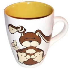 Nici 22037 Tasse Hase Puschel Braun Porzellan Spring Frühling Rabbit 11cm Ø8,5cm -Kuscheiz Geschäft N22037 bearbeitet