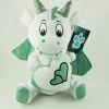 Plüsch Drache Mit Herzschild Ca 25cm - Weiß Türkis