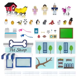 JAZWARES Roblox Mix & Match - Pet Shop Tierhandlung Mit 40 Teilen ROG0177 -Kuscheiz Geschäft ROG0177 ROG Adopt Me Pet Store Composite 01 OP 1 kk