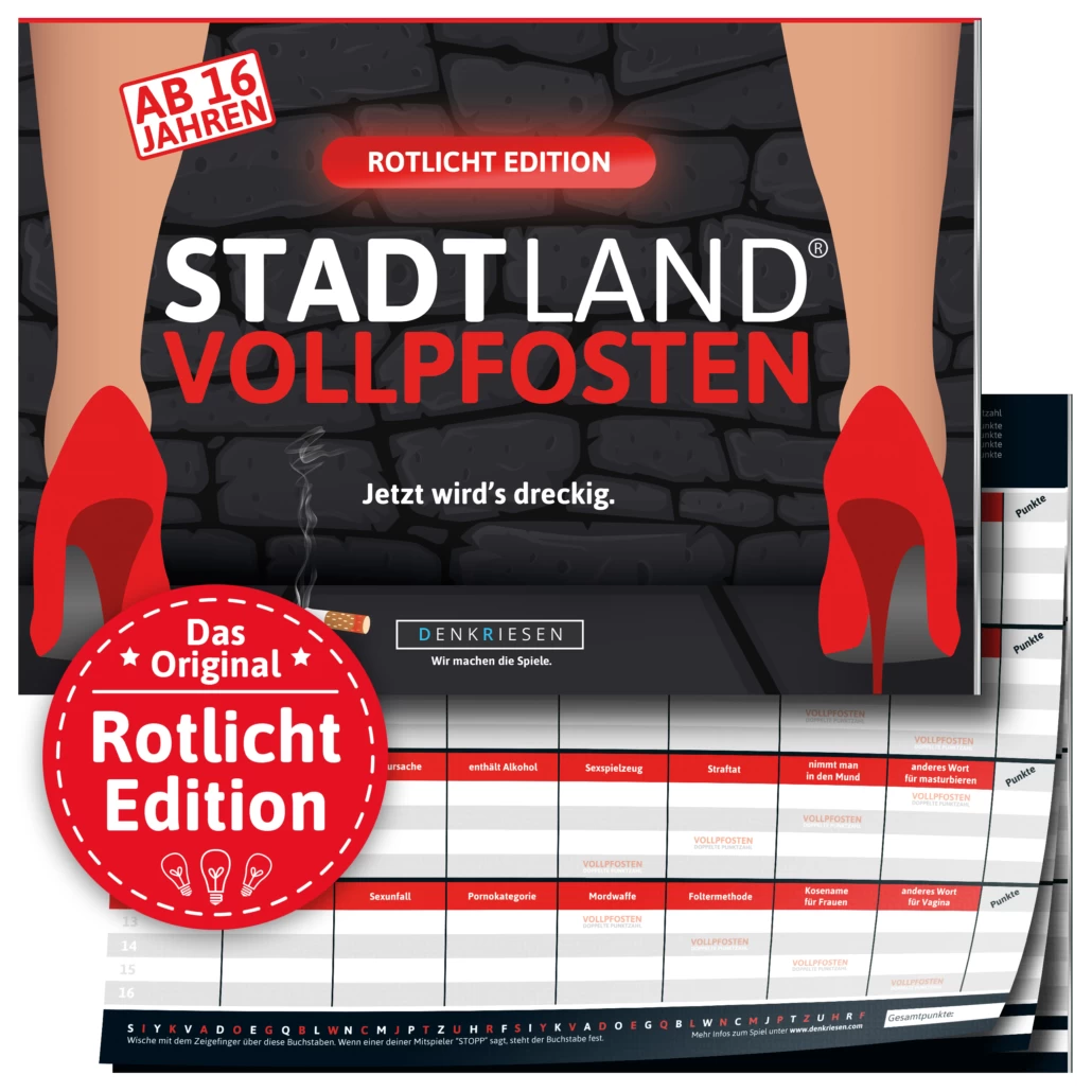 Stadt Land Vollpfosten Rotlicht Edition DinA4 Format Ab 16 Jahren Reisespiel 1 Stadt Land Vollpfosten Rotlicht Edition DinA4 Format Ab 16 Jahren Reisespiel