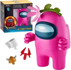 Among Us Action Figur Ca. 20cm Im Display Inkl. 5 Gegenstände Serie 1 - Rosa