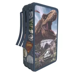 Jurassic World 3-Fach Federtasche Dinosaurier Triple Pencil Case 20x7x16cm