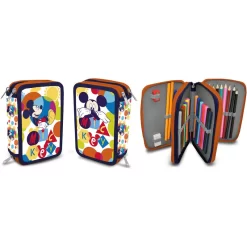 Disney Mickey Mouse 3-Fach Federtasche Triple Pencil Case 20x7x16cm
