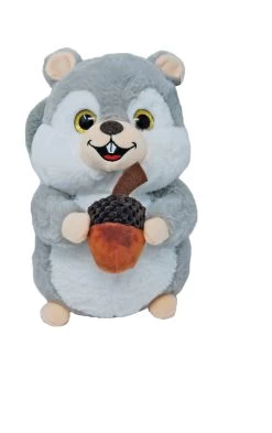Eichhörnchen Mit Nuss Stofftier Plüsch Kuscheltier Ca. 38cm - Grau 3785