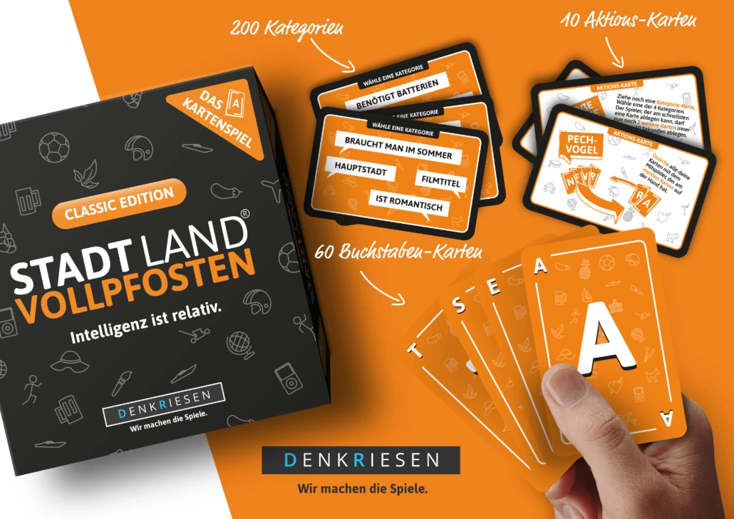 Stadt Land Vollpfosten Classic Edition Das Kartenspiel Ab 12 Jahren Reisespiel 2 Stadt Land Vollpfosten Classic Edition Das Kartenspiel Ab 12 Jahren Reisespiel – Bild 2